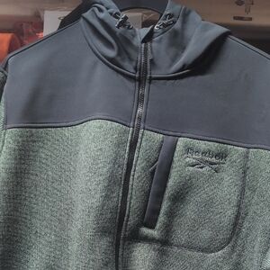 Reebok Two-Tone Black and Green Hoodie Jacket